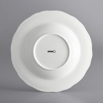 Acopa Condesa 28 oz. Pearl White Scalloped Wide Rim Porcelain Pasta Bowl - Sample