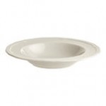 Acopa Condesa 28 oz. Pearl White Scalloped Wide Rim Porcelain Pasta Bowl - Sample