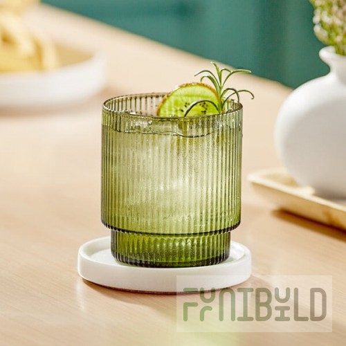 Acopa Lore 10 oz. Green Rocks / Old Fashioned Glass - Sample
