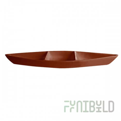 G.E.T. Enterprises BT319CH Bugambilia 6.9 Qt. Classic Textured Finish Chocolate Resin-Coated Aluminum Deep Boat with Dividers