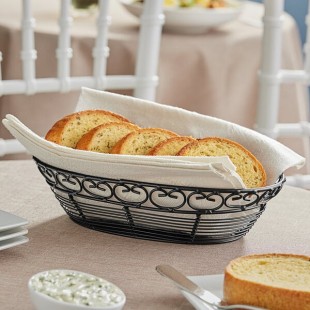 TableCraft BK27409 Mediterranean Oval Black Metal Basket - 9 TableCraft BK27409 Mediterranean Oval Black Metal Basket - 9