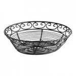 TableCraft BK27409 Mediterranean Oval Black Metal Basket - 9