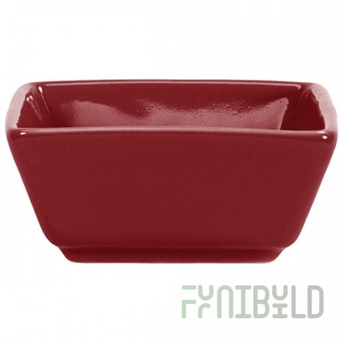 International Tableware Elite 2.5 oz. Square Rhubarb Porcelain Ramekin - 36/Case