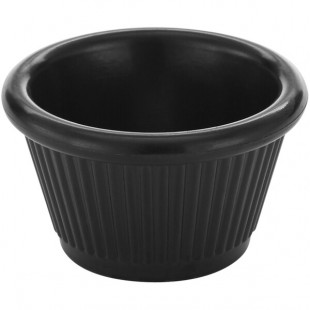 American Metalcraft 1.5 oz. Fluted Black Melamine Ramekin - 12/Case
