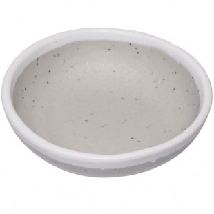 GET B-35-DVG Pottery Market 2.5 oz. Glazed Gray Melamine Ramekin with White Trim - 48/Case