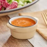 Acopa Embers 2.5 oz. Harvest Tan Matte Stoneware Sauce Cup - 36/Case