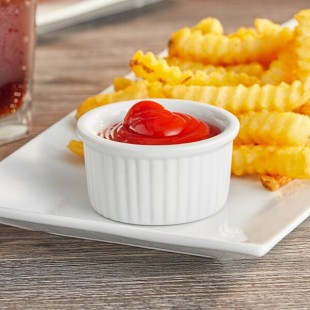 Acopa 2.5 oz. Bright White Fluted Porcelain Ramekin - 48/Case Acopa 2.5 oz. Bright White Fluted Porcelain Ramekin - 48/Case