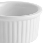 Acopa 2.5 oz. Bright White Fluted Porcelain Ramekin - 48/Case