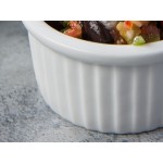 Acopa 2.5 oz. Bright White Fluted Porcelain Ramekin - 48/Case