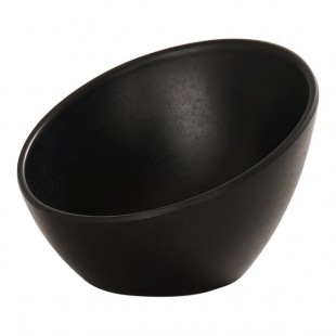 Cal-Mil 8 oz. Black Slanted Melamine Bowl - 6/Case Cal-Mil 8 oz. Black Slanted Melamine Bowl - 6/Case