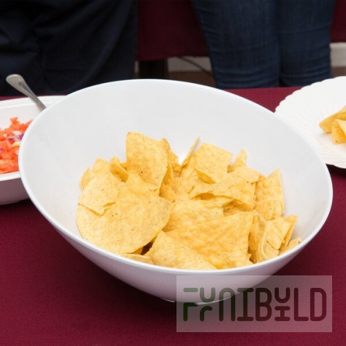 GET B-789 San Michele 1.1 Qt. White Slanted Melamine Bowl