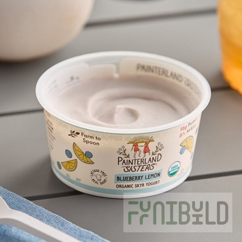Painterland Sisters Blueberry Lemon Organic Skyr Yogurt Cup 5.3 oz. - 8/Pack