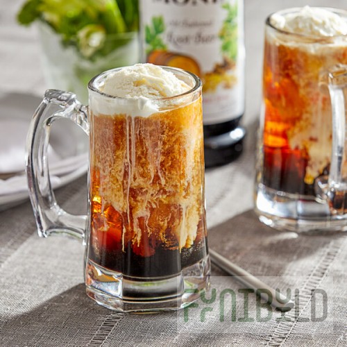 Monin Premium Old Fashioned Root Beer Flavoring Syrup 1 Liter - 4/Case
