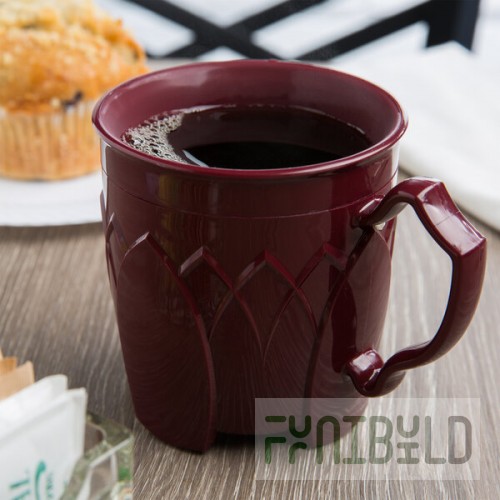 Dinex DX500061 Fenwick 8 oz. Cranberry Insulated Mug - 48/Case