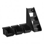 Vollrath 4842-06 Traex® Black Self-Serve Condiment Bin Stand Set with 3-Tier Stand and 8