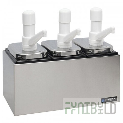 San Jamar P9713 Condiment Pump Service Center - 3 Wells