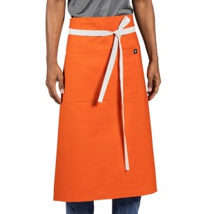 Uncommon Chef 3119 Orange Customizable 100% Cotton Canvas Marvel Bistro Apron with Natural Webbing and 1 Pocket - 33