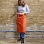 Uncommon Chef 3119 Orange Customizable 100% Cotton Canvas Marvel Bistro Apron with Natural Webbing and 1 Pocket - 33