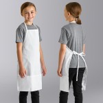 Uncommon Chef 3007 White Customizable Youth Bib Apron with 2 Pockets - 25