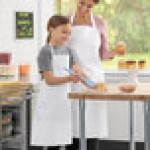 Uncommon Chef 3007 White Customizable Youth Bib Apron with 2 Pockets - 25