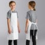 Uncommon Chef 3007 White Customizable Youth Bib Apron with 2 Pockets - 25