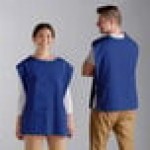 Choice Royal Blue Poly-Cotton Cobbler Apron with 2 Pockets - 29