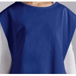 Choice Royal Blue Poly-Cotton Cobbler Apron with 2 Pockets - 29