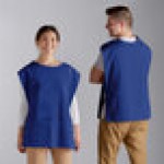 Choice Royal Blue Poly-Cotton Cobbler Apron with 2 Pockets - 29
