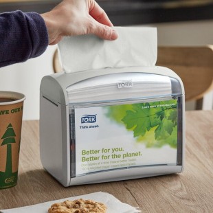 Tork Xpressnap 6234100 Gray Tabletop Interfold Napkin Dispenser N4 - 4/Case Tork Xpressnap 6234100 Gray Tabletop Interfold Napkin Dispenser N4 - 4/Case