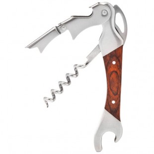Franmara 3285 Barkeeper's Two-Lever Waiter's Corkscrew with Passionwood Handle