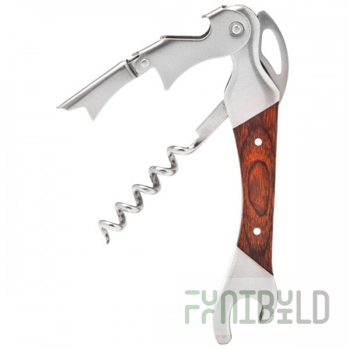 Franmara 3285 Barkeeper's Two-Lever Waiter's Corkscrew with Passionwood Handle