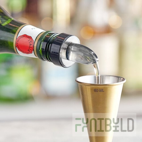 Choice Short Free Flow Smoke Liquor Pourer with Collar - 12/Pack