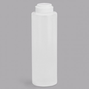 TableCraft 2112C-1 12 oz. Clear Hinge Top Squeeze Bottle with 38 mm Opening - 12/Pack