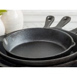 Valor 3-Piece Pre-Seasoned Cast Iron Skillet Set - Includes 8 Valor 3-Piece Pre-Seasoned Cast Iron Skillet Set - Includes 8