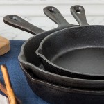 Valor 3-Piece Pre-Seasoned Cast Iron Skillet Set - Includes 8 Valor 3-Piece Pre-Seasoned Cast Iron Skillet Set - Includes 8