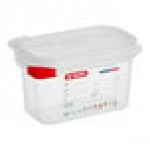 Araven 03021 1/9 Size Translucent Polypropylene Food Pan with Airtight Lid - 4 Araven 03021 1/9 Size Translucent Polypropylene Food Pan with Airtight Lid - 4
