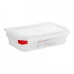 Araven 03021 1/9 Size Translucent Polypropylene Food Pan with Airtight Lid - 4 Araven 03021 1/9 Size Translucent Polypropylene Food Pan with Airtight Lid - 4
