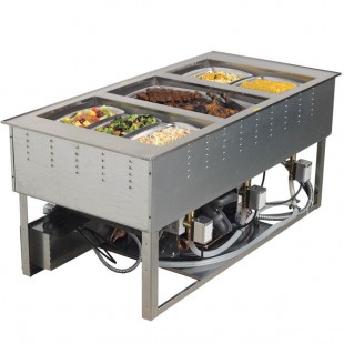 Vollrath FC-6HC-04208 Four Well Modular Drop-In Hot / Cold Food Well with Manual Manifold Drain - 120/208-240V Vollrath FC-6HC-04208 Four Well Modular Drop-In Hot / Cold Food Well with Manual Manifold Drain - 120/208-240V