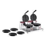 Estella WBMX2A Double Belgian Waffle Maker with Bubble Waffle on a Stick Plate - 120V, 1,820W