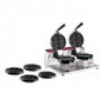 Estella WBMX2A Double Belgian Waffle Maker with Bubble Waffle on a Stick Plate - 120V, 1,820W