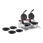 Estella WBMX2A Double Belgian Waffle Maker with Bubble Waffle on a Stick Plate - 120V, 1,820W