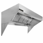 Halifax LSCHO1048 Type 1 Low Ceiling Sloped Front Commercial Kitchen Hood with Short Cycle Makeup Air (Hood Only) - 10' x 48