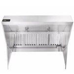Halifax LSCHO1048 Type 1 Low Ceiling Sloped Front Commercial Kitchen Hood with Short Cycle Makeup Air (Hood Only) - 10' x 48