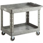 Lavex Large Black 3-Shelf Utility Cart - 40 3/4