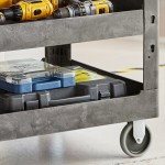 Lavex Large Black 3-Shelf Utility Cart - 40 3/4