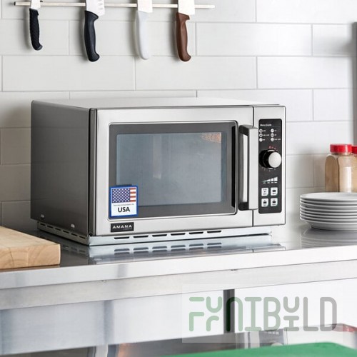 Amana RCS10DSE Medium Volume Stainless Steel Commercial Microwave - 120V, 1000W