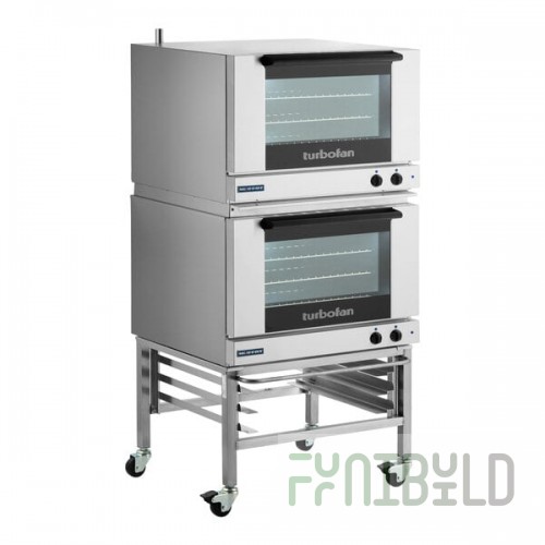 Moffat E27M3/2C Turbofan Double Deck Full Size Electric Convection Oven with Mechanical Controls and Casters - 208V, 1 Phase, 8.4 kW