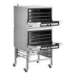Moffat E27M3/2C Turbofan Double Deck Full Size Electric Convection Oven with Mechanical Controls and Casters - 208V, 1 Phase, 8.4 kW Moffat E27M3/2C Turbofan Double Deck Full Size Electric Convection Oven with Mechanical Controls and Casters - 208V, 1 Phase, 8.4 kW