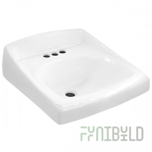 Sloan 3873003T Vitreous China Carbon Offset Wall Mounted Backsplash Lavatory with 4