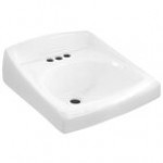 Sloan 3873003T Vitreous China Carbon Offset Wall Mounted Backsplash Lavatory with 4